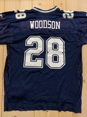Vintage Y2K Dallas Cowboys Darren Woodson #28 Football NFL Reebok Home On Field